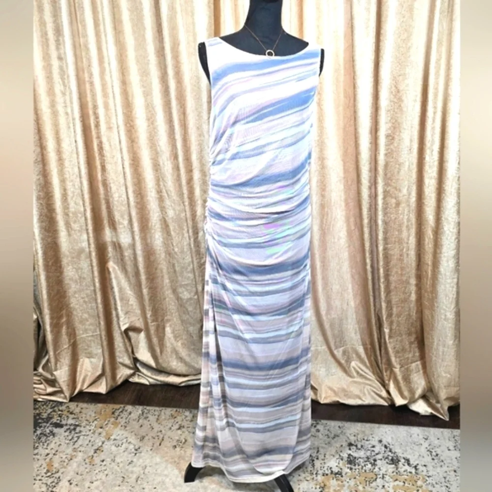 Nicole Miller Sleeveless Mesh Maxi Dress - Picture 13 of 15